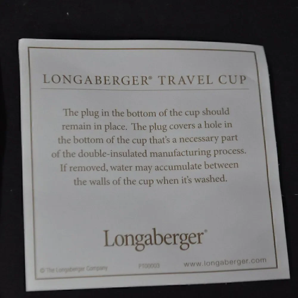 Longaberger Reindeer Travel Cup